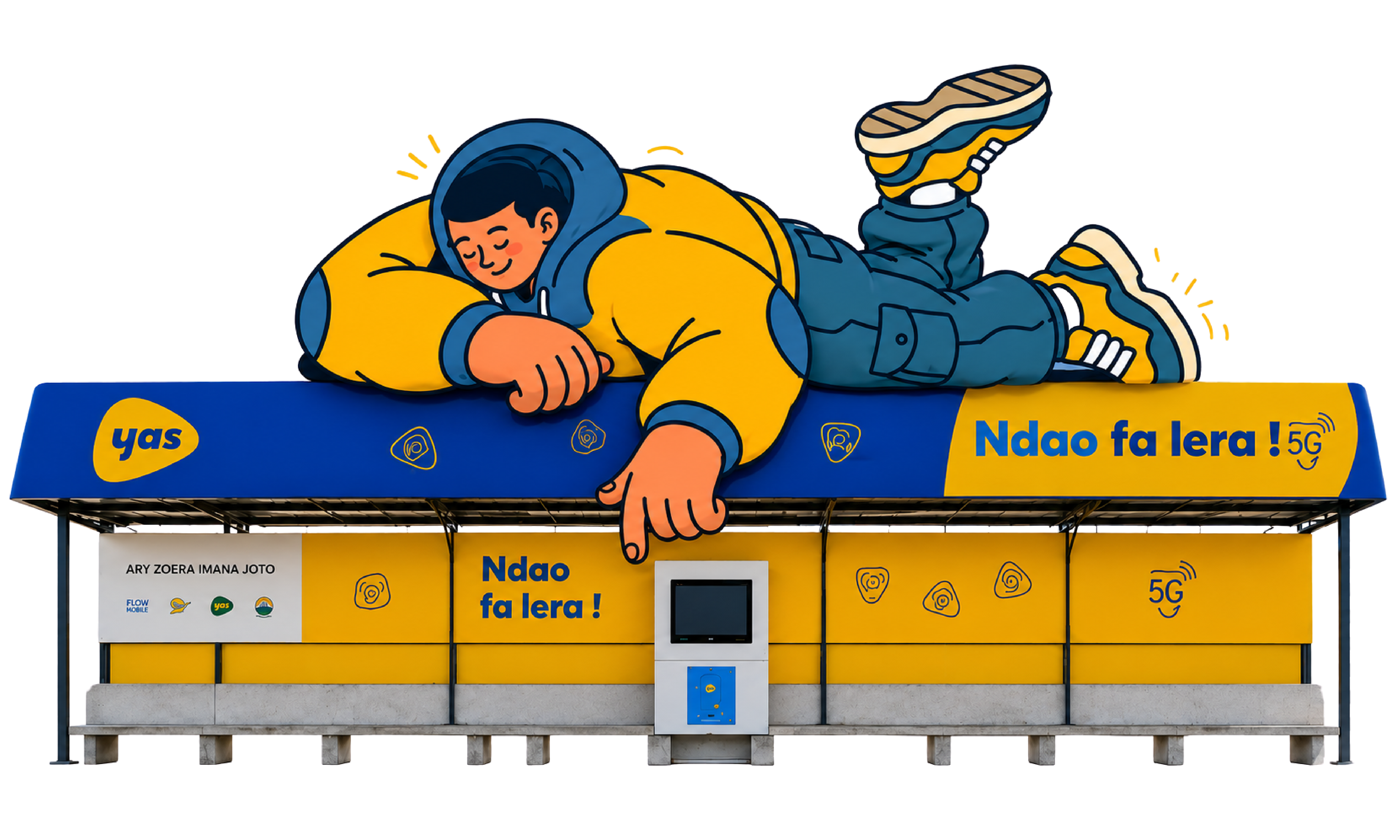 Abribus habillé pour une campagne publicitaire