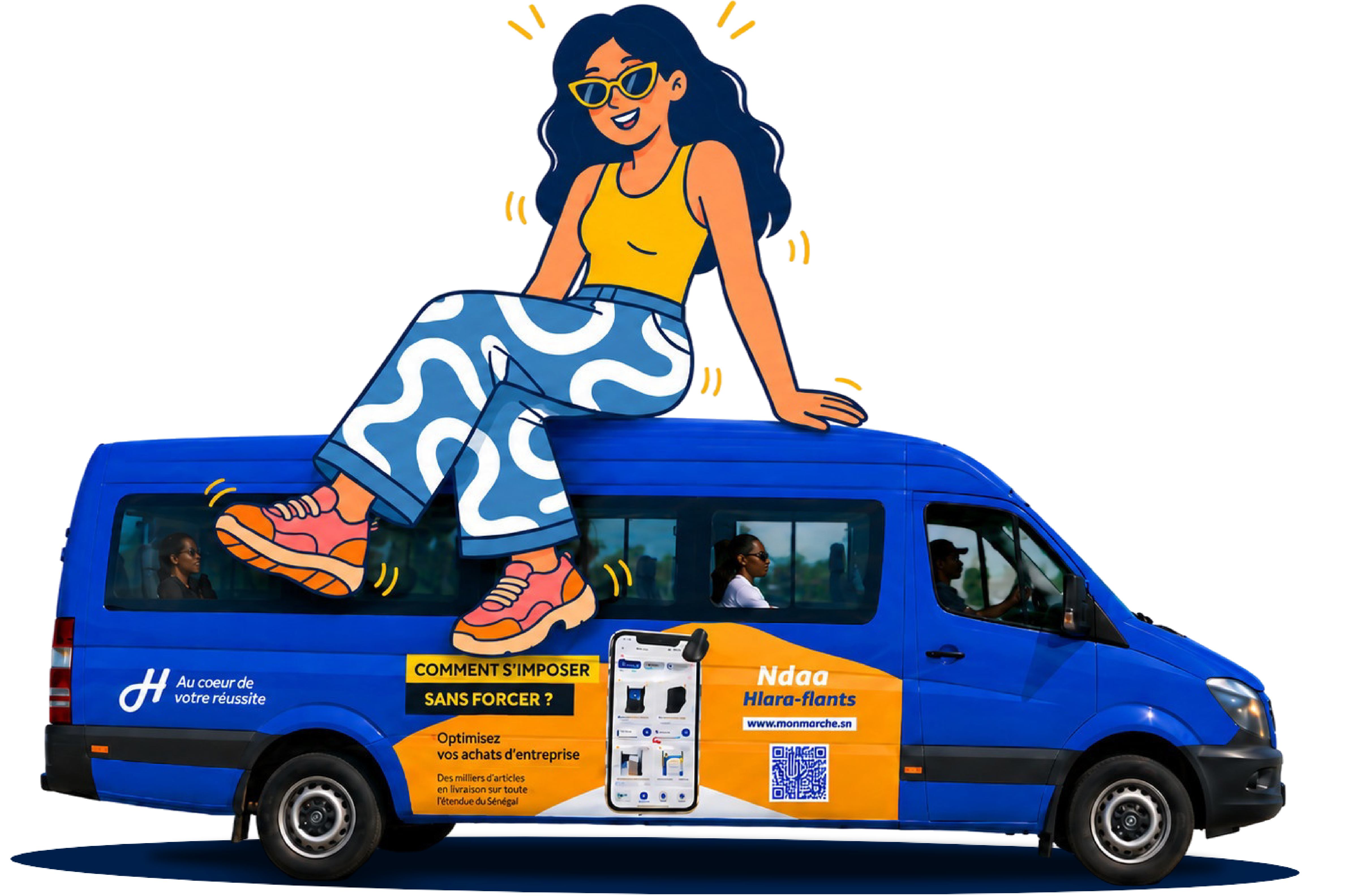 Taxi-be habillé pour une campagne publicitaire